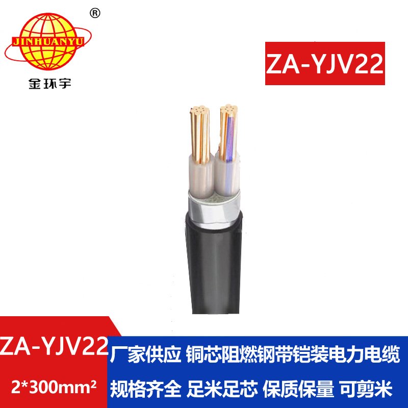 金環(huán)宇電纜 ZA-YJV22--2X300平方 A級(jí)阻燃鎧裝電力電
